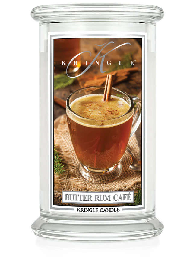 Kringle Candle - vonná svíčka Butter Rum Café, 624 g