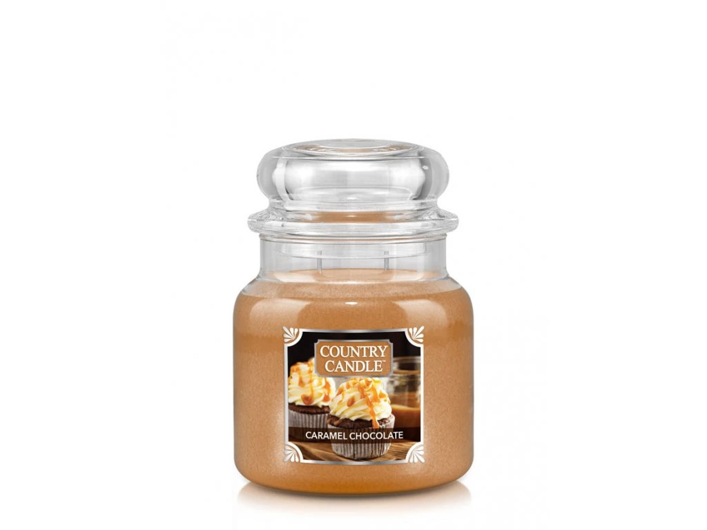 Country Candle - vonná svíčka střední Caramel Chocolate, 453 g